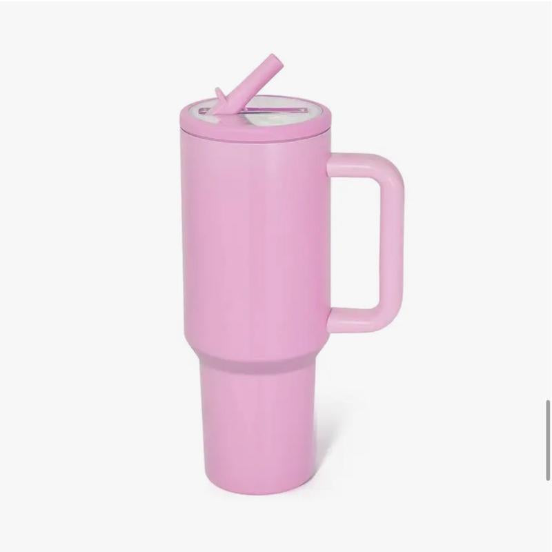 40Oz Solid Color Powder-Coated Tumblers with Leak-Proof Lid & Reusable Straw Double Wall Vacuum Insulated Travel Mugs Bpa-Free & Safe