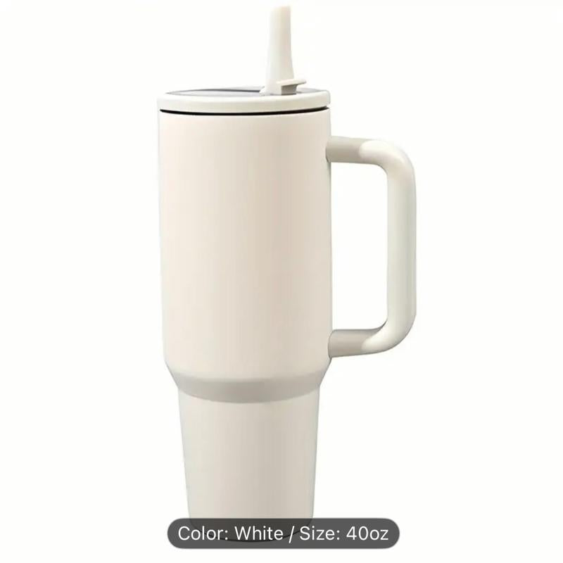 40Oz Solid Color Powder-Coated Tumblers with Leak-Proof Lid & Reusable Straw Double Wall Vacuum Insulated Travel Mugs Bpa-Free & Safe