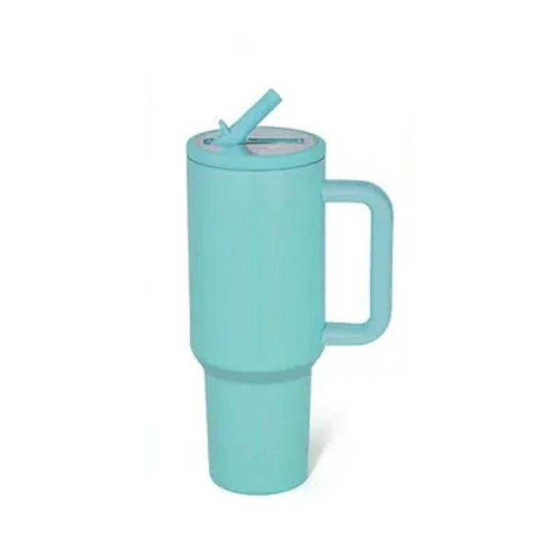 40Oz Solid Color Powder-Coated Tumblers with Leak-Proof Lid & Reusable Straw Double Wall Vacuum Insulated Travel Mugs Bpa-Free & Safe