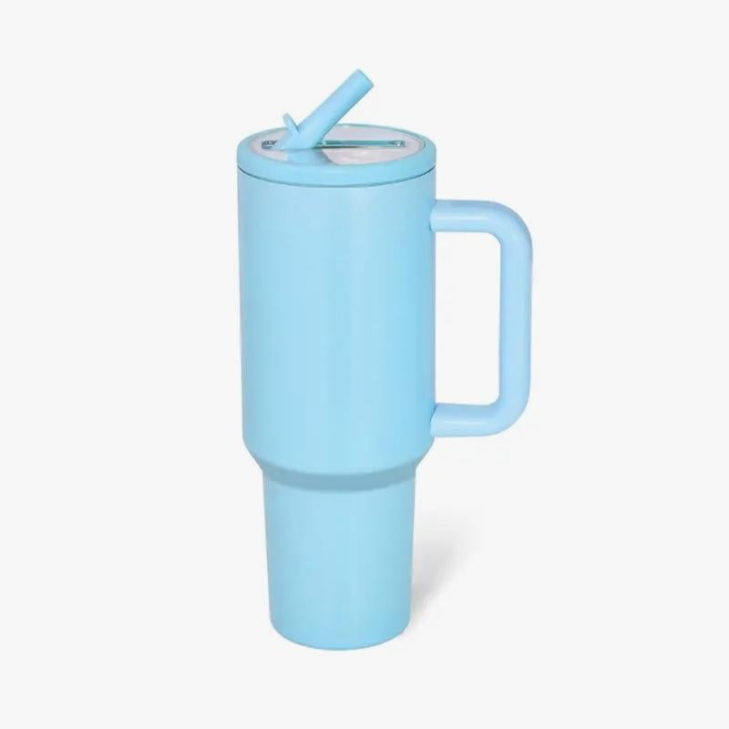 40Oz Solid Color Powder-Coated Tumblers with Leak-Proof Lid & Reusable Straw Double Wall Vacuum Insulated Travel Mugs Bpa-Free & Safe