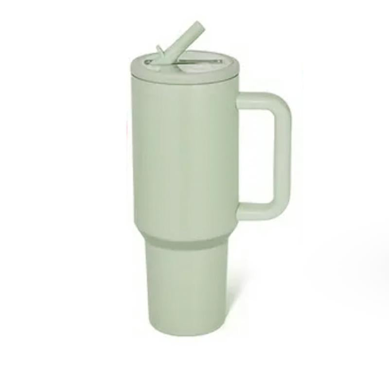 40Oz Solid Color Powder-Coated Tumblers with Leak-Proof Lid & Reusable Straw Double Wall Vacuum Insulated Travel Mugs Bpa-Free & Safe