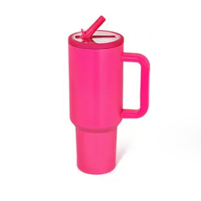 40Oz Solid Color Powder-Coated Tumblers with Leak-Proof Lid & Reusable Straw Double Wall Vacuum Insulated Travel Mugs Bpa-Free & Safe