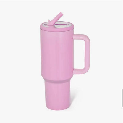 40Oz Solid Color Powder-Coated Tumblers with Leak-Proof Lid & Reusable Straw Double Wall Vacuum Insulated Travel Mugs Bpa-Free & Safe