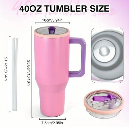 40Oz Solid Color Powder-Coated Tumblers with Leak-Proof Lid & Reusable Straw Double Wall Vacuum Insulated Travel Mugs Bpa-Free & Safe