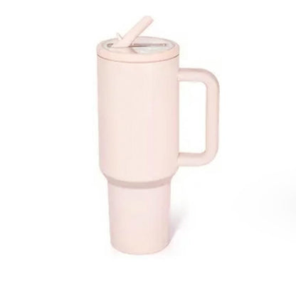 40Oz Solid Color Powder-Coated Tumblers with Leak-Proof Lid & Reusable Straw Double Wall Vacuum Insulated Travel Mugs Bpa-Free & Safe